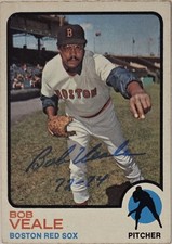 1973 TOPPS Bob Veale Auto Card #518 Boston Red Sox Vintage Baseball Signed MLB