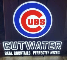 Chicago Cubs Baseball Cutwater spirits tequila led light up sign beer Bar New