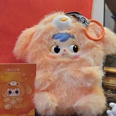 Samuel San xiao mao Orange Puppy Art Toy Flocked Figure Animal Theme MR5029
