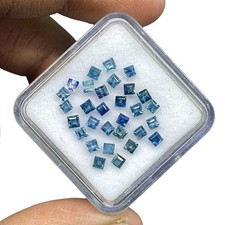 10 Pcs Natural Ceylon Blue Sapphire 2mm Square Cut Loose Gemstones Lot 0.85 Cts