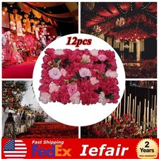 12X Flower Wall Panel Artificial Floral Wall Backdrop Photo Venue Wedding Decor