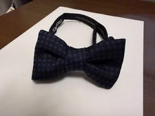 TOM FORD Navy Check Silk Bow Tie Italian Made New