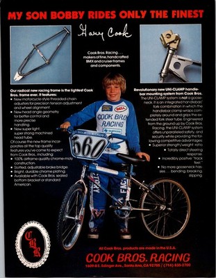1980   COOK BROS RACING Print Ad   80's BMX Bike FA.08