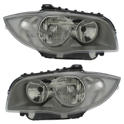 Headlights BMW 1 Series E87 2004-2007 Chrome Inner Headlamps 1 Pair Left & Right