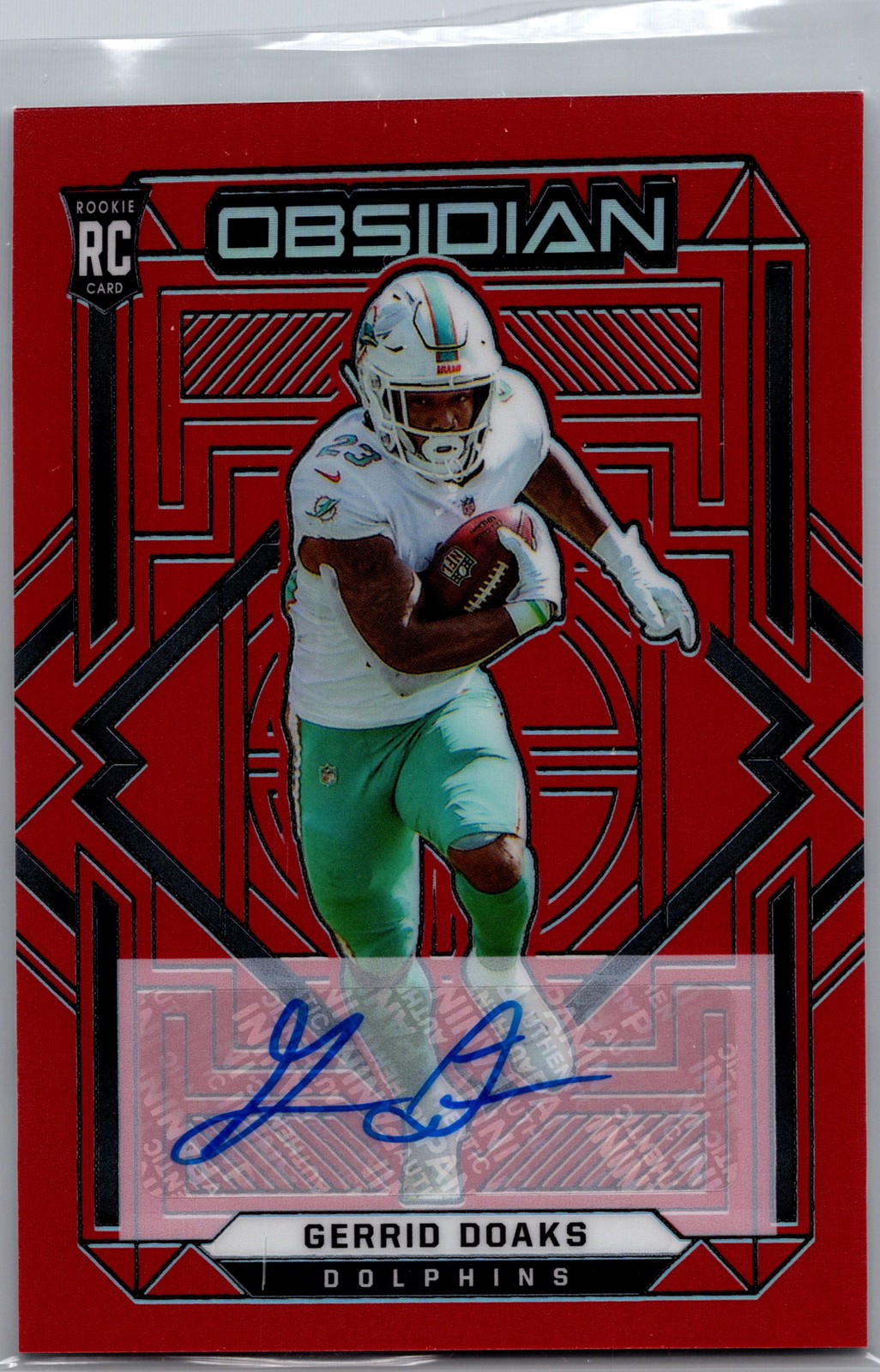 Gerrid Doaks Panini Obsidian #200 Electric Etch Red Flood