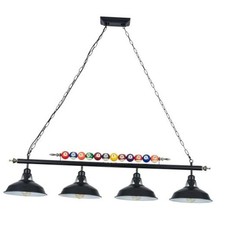 Billiard Pool Table Lights Black Matte Metal Shades  50'' Pool Table 4-Light