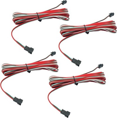 4Pcs 3M 9.84FT 22AWG 3 Pin JST SM Male Female Plug LED Connector Extension Cable