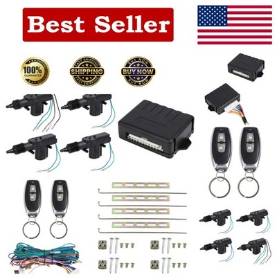 4-Door Central Lock System & Keyless Entry Kit for 12V Vehicles with Remotes