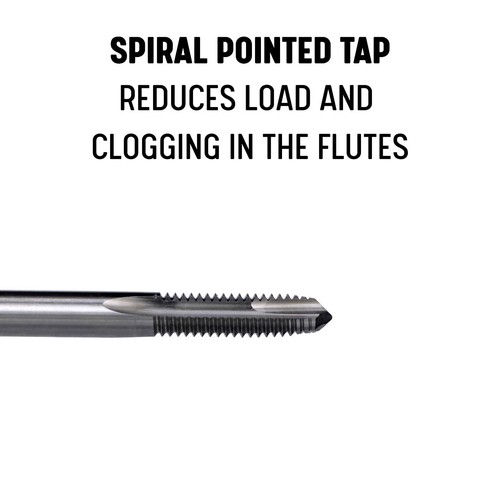 5/8"-18 High Speed Steel Left Hand Spiral Point 3 Flute Tap, DWT Series - Picture 2 of 6