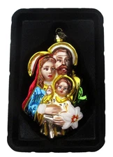 🎄Christopher Radko Sparkle Bright Holy Family Christmas Glass Ornament NiB