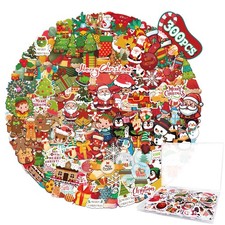 300 PCS Christmas Stickers for Kids Non-Repeating Waterproof, Adhesive Vinyl ...
