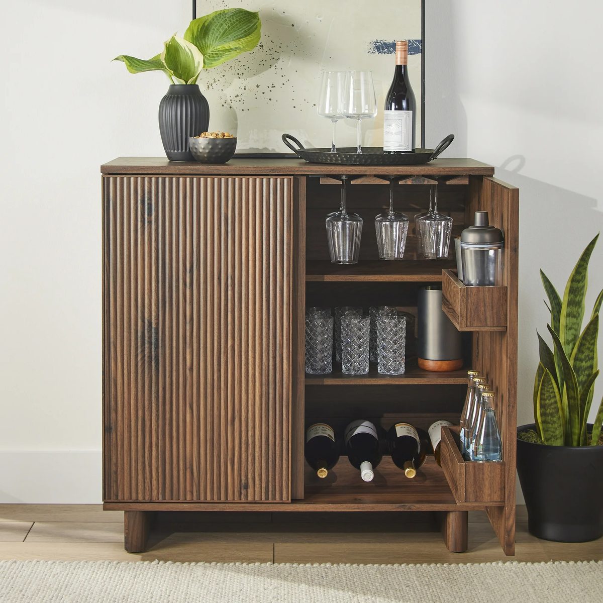 Better Homes & Gardens BHS436249972035 Lillian Fluted Bar Cabinet