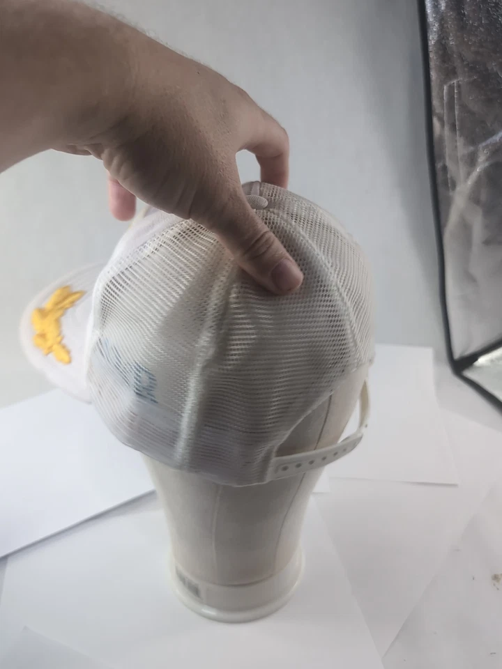 RARE! VTG Adult, Hat Trucker Gulf Shores Post 44 Gold Leaf Mesh Back White - Image 4 of 4