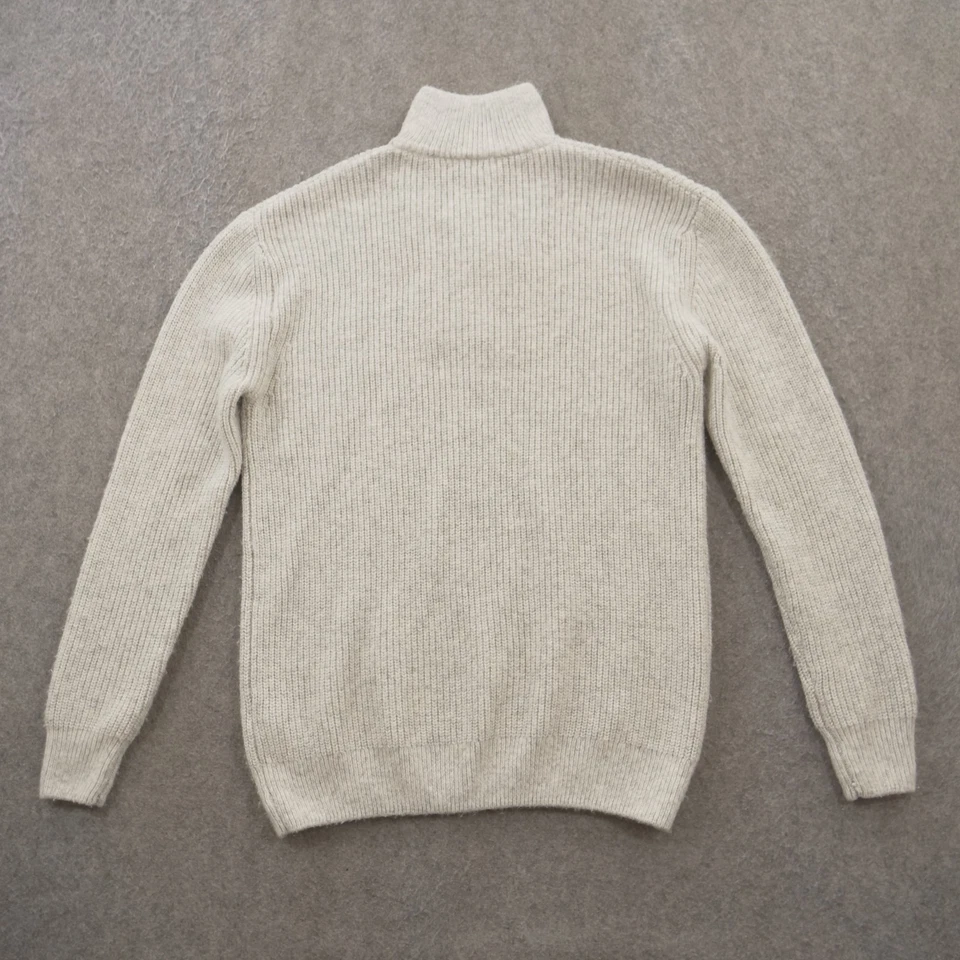 Suéter Zara Hombre Hombre Grande Gris Pullover 1/4 Cremallera Cuello Simulado Tejido Foto 2 de 4