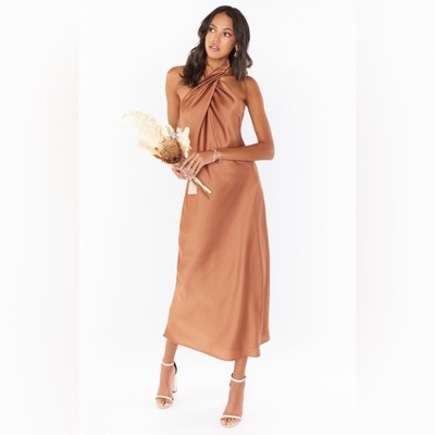 copper luxe satin bridesmaid dresses Zapakasa Women Dark Green Long Bridesmaid Dress Spaghetti Straps V neck  Party Dress with Slit main image 0