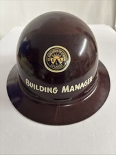 MSA SKULLGARD FIBERGLASS BROWN HARD HAT SAFETY FULLY BRIM Building Manager