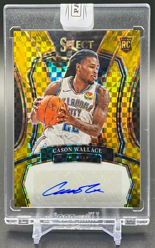 Cason Wallace 2023 Panini Select GOLD AUTO /10 RC Rookie Prizm Thunder
