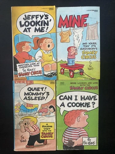 Lot of 4 Family Circus Paperback Books Bil Keane 1970s Vintage Comic Cartoons