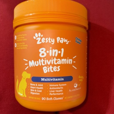 Zesty Paws 8-in-1 Multivitamin Bite for Dogs Chicken Flavor-90 Count
