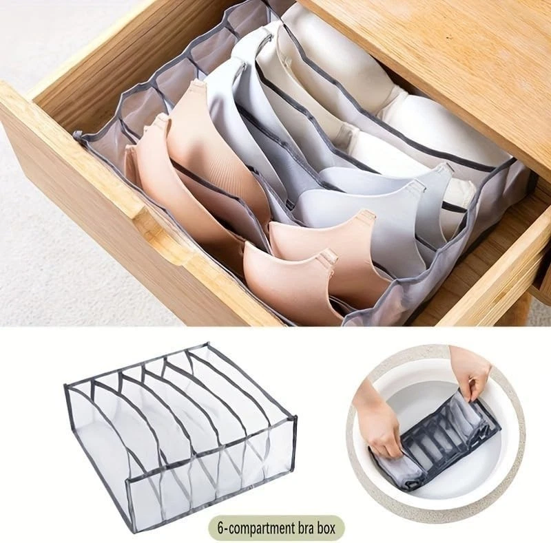 2Pack Foldable Drawer Organizer Closet Storage Box Clothes Underwear Bra Sock US - Image 3 of 4