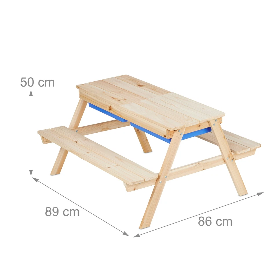 Table bois enfant Table pique nique enfant Salon jardin enfant Meuble enfant - Photo 4/4