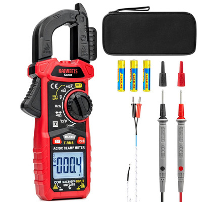 Digital Clamp Meter Multimeter with D-Shaped Jaw for AC/DC Current & Voltage, Au