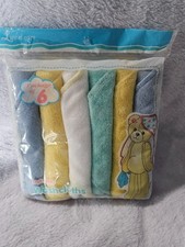 New 1998 Vintage Luv N' Care Soft Baby Wash Cloths Rags Multicolor 9" X 9"