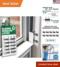 Window Locks, 10 Pack for Vertical and Horizontal Windows, Sliding Window Loc...