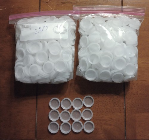 500 Clear Plastic 1" Water Bottle Screw Caps Art Crafts Scrapbooking