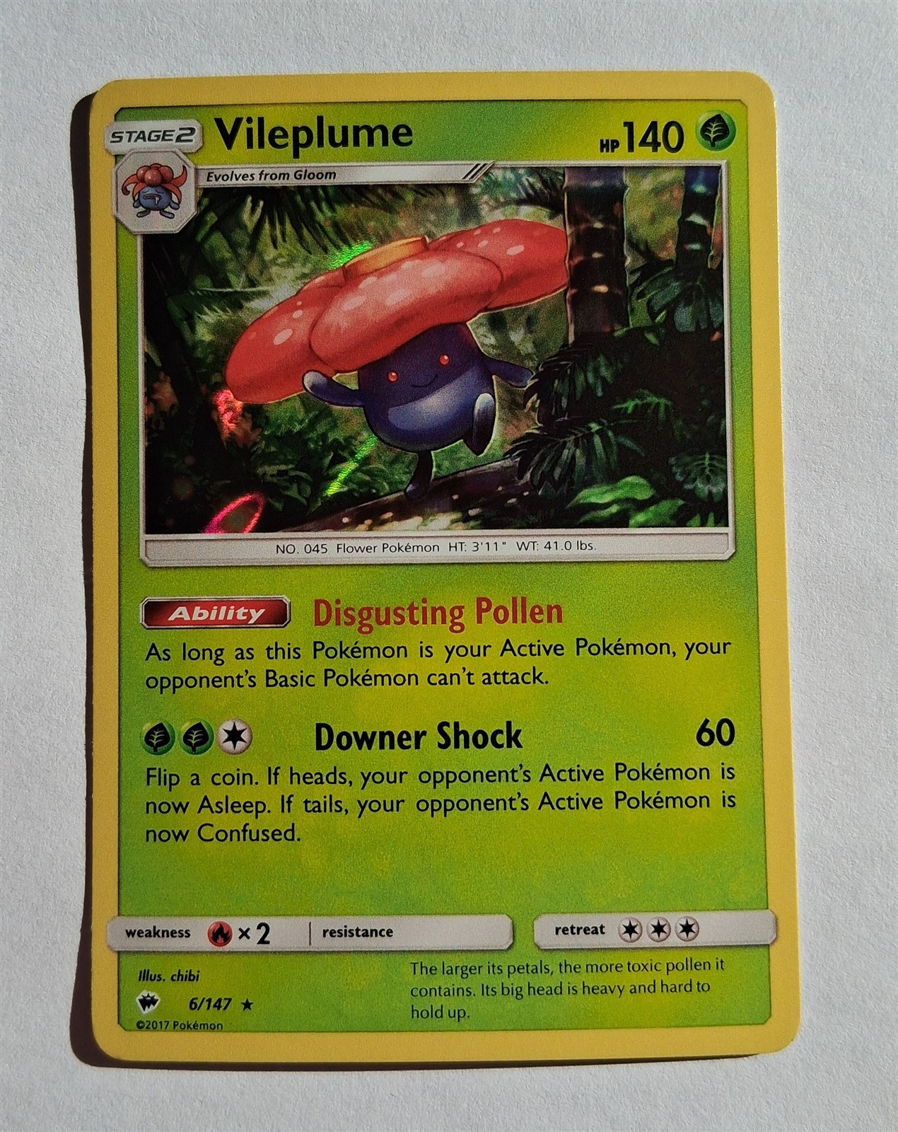 Pokemon - Vileplume - Burning Shadows 6/147 - Holo Rare - NM