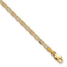 14K 2.75mm Tri-color Pav� ValentinoBracelet 2.07 g