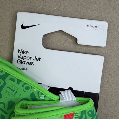 Nike Vapor Jet 8.0 Football Gloves Rage Green NWT M Adult Size