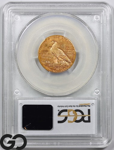 1915 Gold Half Eagle, $5 Gold Indian PCGS MS-64 ** Scarcer Date This Nice! - Picture 2 of 3