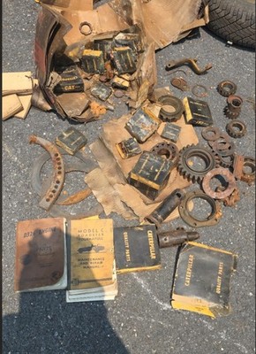 Vintage Caterpillar NOS Parts Lot - Bearings Races Gears & Manuals Book
