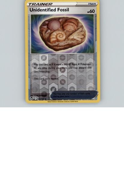 Unidentified Fossil 165/195 Uncommon Silver Tempest Pokemon Reverse Holo NM