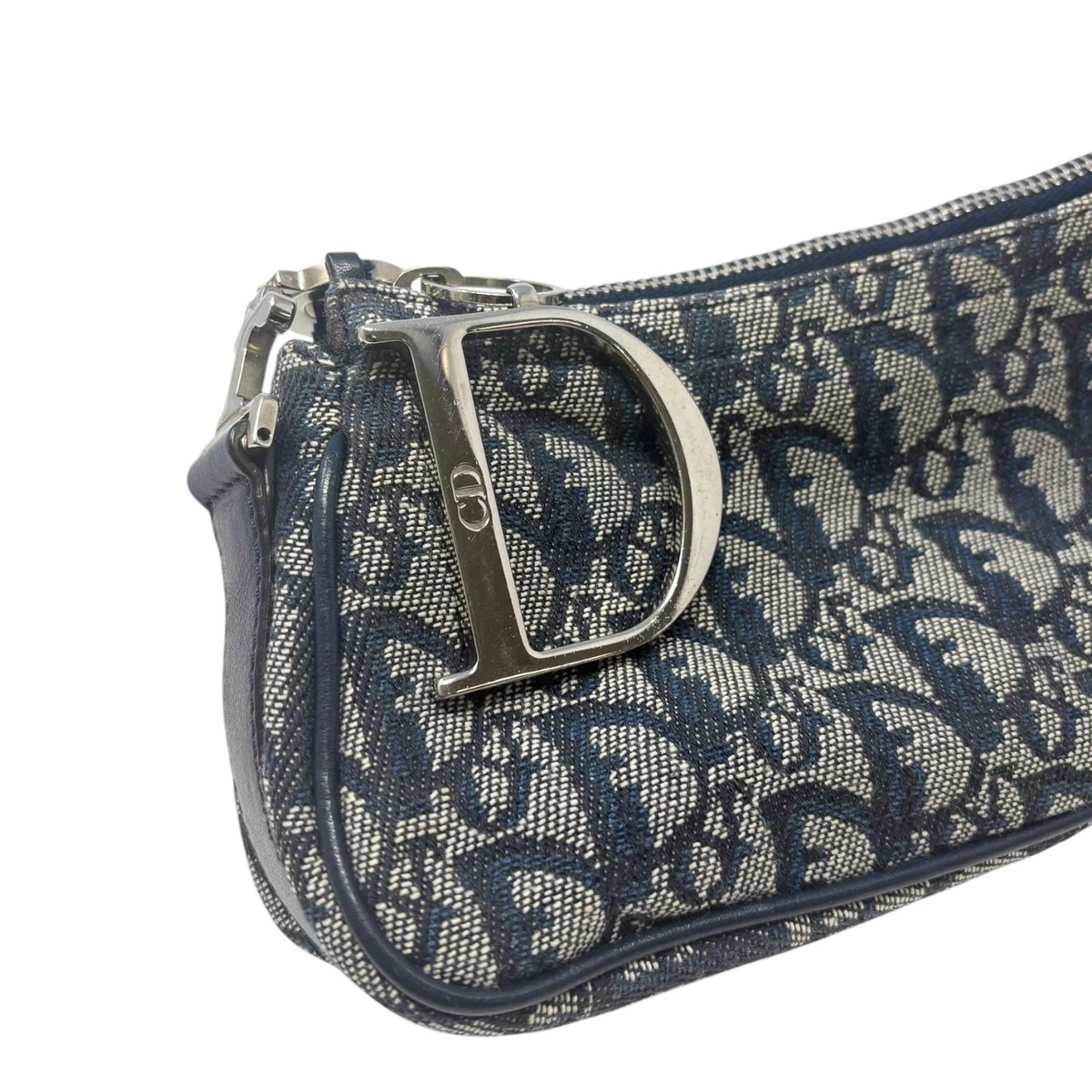 Christian Dior Vintage CD Logo Trotter Monogram Shoulder Bag Dark
