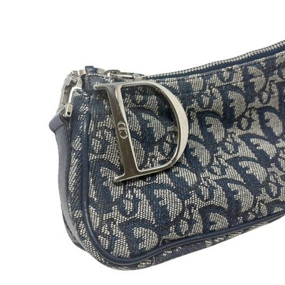 Christian Dior Vintage CD Logo Trotter Monogram Shoulder Bag Dark
