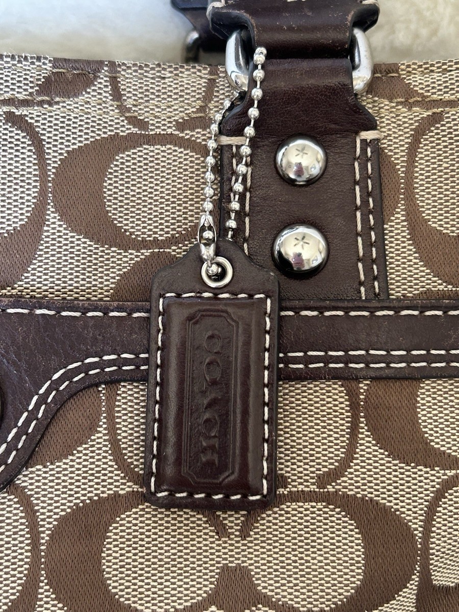 Y2K Coach Hampton Signature jacquard tote turn-lock closure