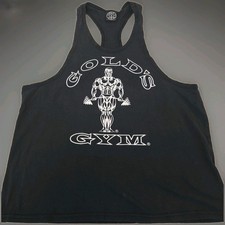 Vintage Golds Gym Tank Top Mens X-treme Made In USA Body Building Shirt Black L