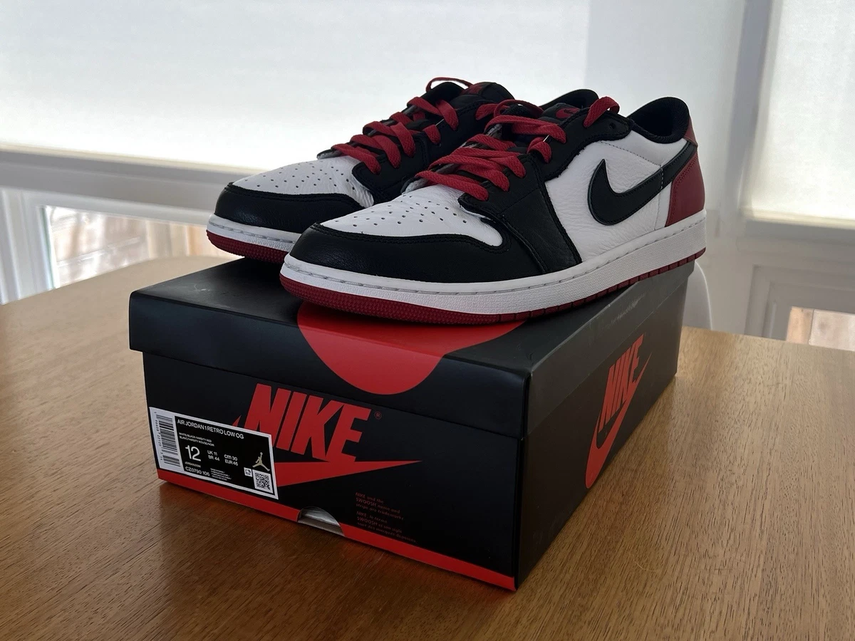 Preços baixos em Jordan 1 Retro OG Low Black Toe | eBay