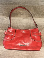 NINE WEST Small Purse Classic Red Faux Leather Silver Hardware