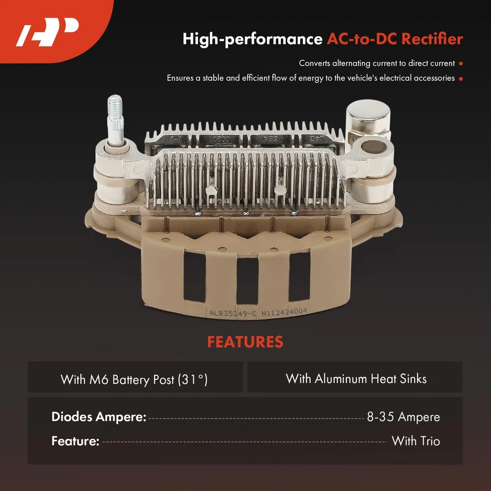 A-Premium Alternator Rectifier Diode w/ Trio for Mazda MX-3 MX-5 323 Kia Sephia - Image 2 of 4