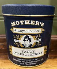 1970s Vintage J.L. Clark Mother’s Homemade Candy Metal Tin Canister With Lid