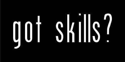 got skills? Vinyl Decal 7'' x 2.5'' (11 Colors)