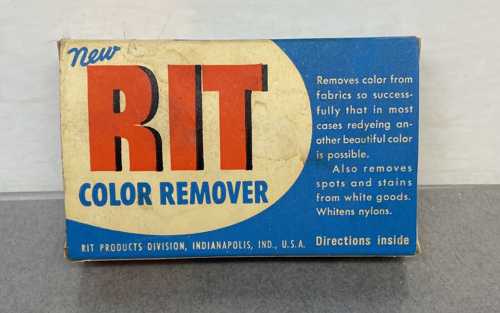 Vintage Rit Color Remover Cardboard Advertising Box Full