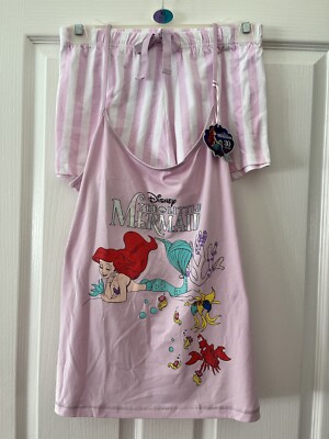 Ladies Women’s DISNEY LITTLE MERMAID Cami Strap Ariel Pyjamas Primark XL  18/20 UK