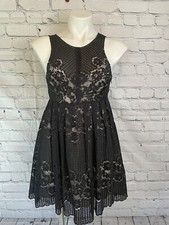 Free People Revolve Rocco Black Lace Aline Dress Size 2 Bohemian Party Chic 