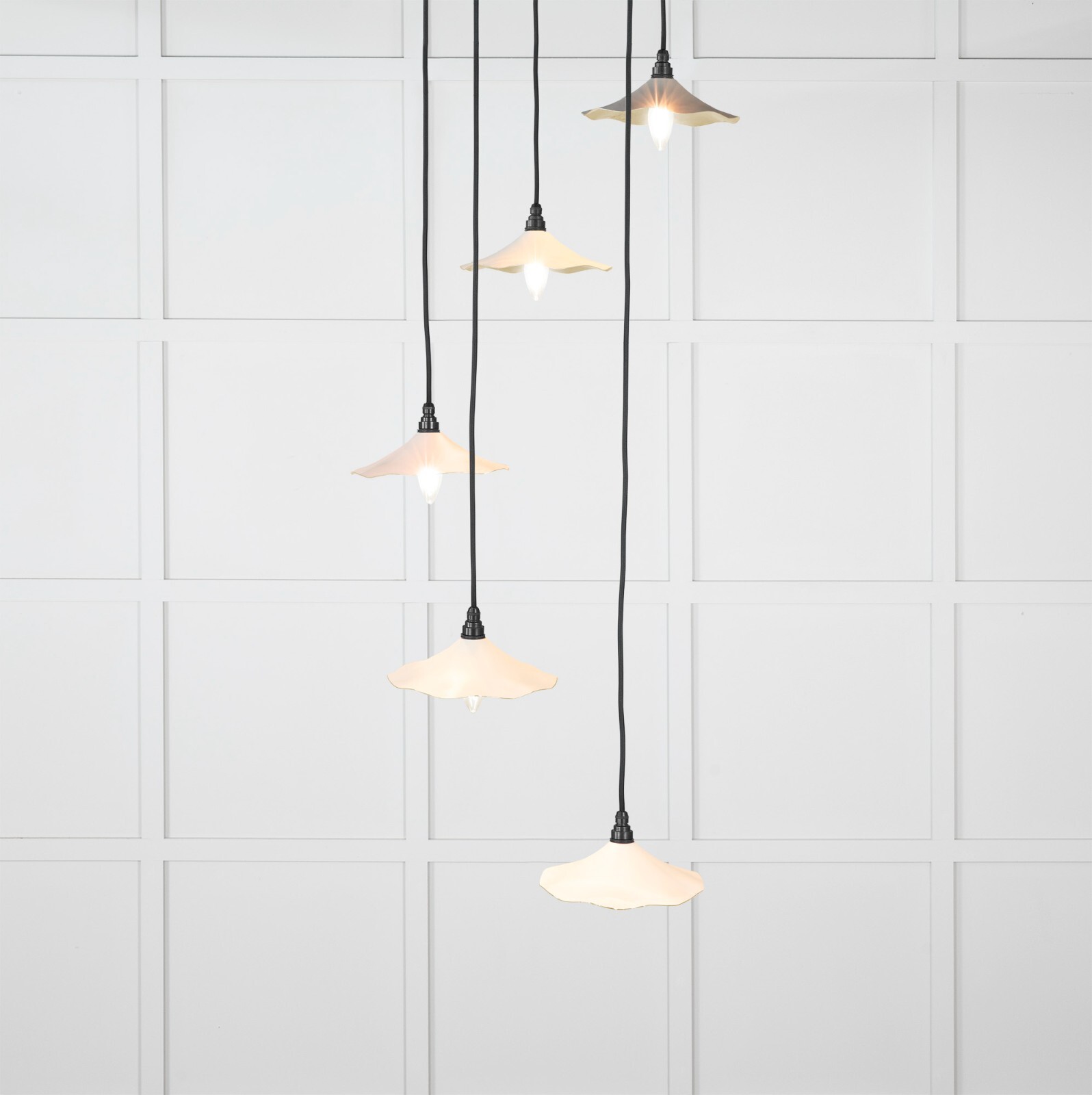 From The Anvil 49728STE Smooth Brass Flora Cluster Pendant in Teasel