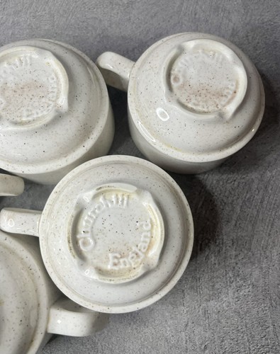 5 tazas de té Churchill vintage, hechas en Inglaterra diseño beige moteado - Imagen 13 de 15