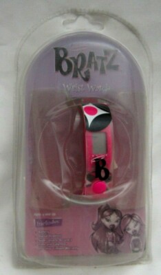 Bratz LED Digital  Pink and Black Adjustable Band Wrist Watch Snap Closure-New!